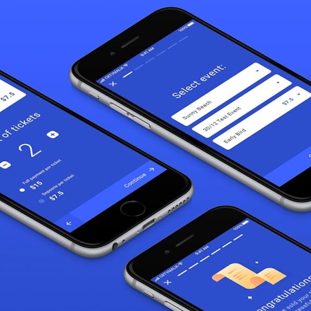 ontwerp voor een mobiele app in de kleur blauw