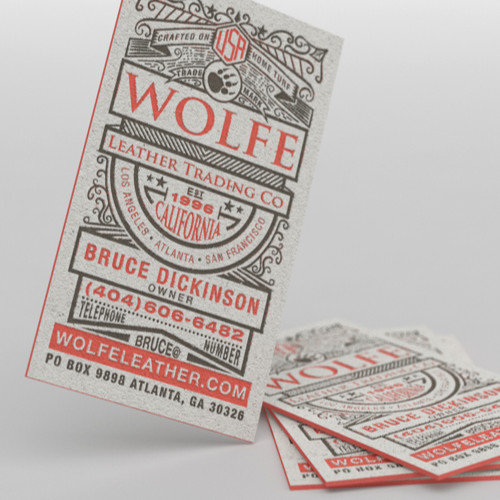 Tarjetas para Wolfe Leather por Cheeky Creative