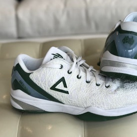 scarpe da basket verdi e grigie